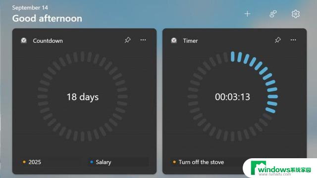 win11时钟添加任务 Win11预览版新小组件定时器和倒数日如何设置