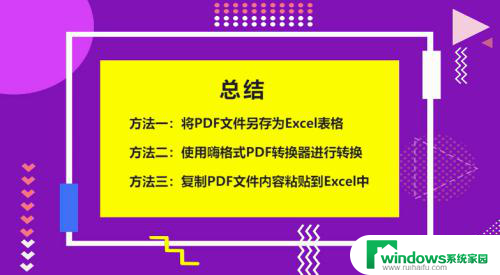 电脑怎么把pdf转换成excel文件 如何将PDF文件转化为Excel表格