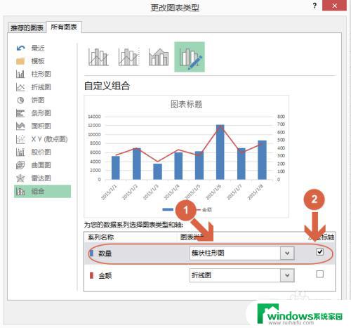 excel一张图表显示两种图 Excel 图表中如何使用组合图表展示不同类型数据