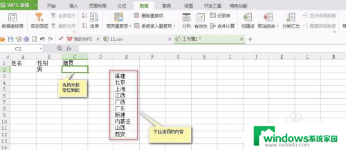 wps表格怎么添加选项内容 WPS表格如何编辑下拉框选项内容