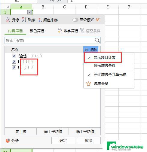 wps筛选时怎么显示同类型号有几个啊 wps筛选时同类型号的数量显示