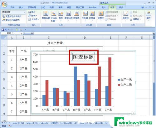 excel表格柱形图标题 如何添加标题到EXCEL 2007柱形图