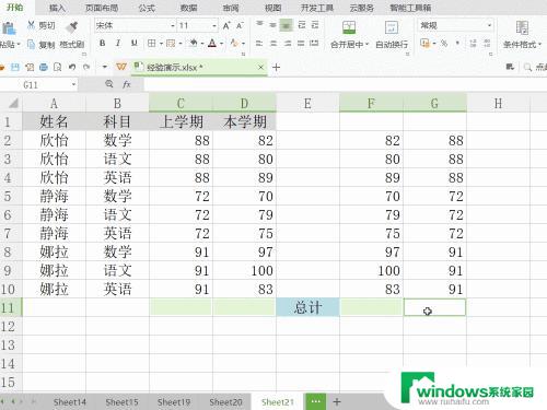 excel表格怎么一键求和 Excel多列数据一键求和计算方法