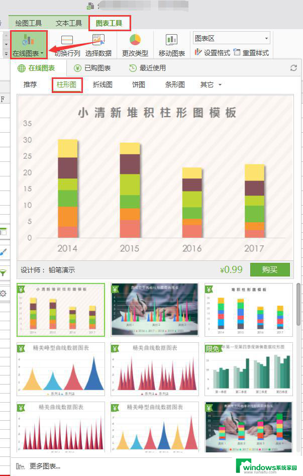 wps簇状圆柱图在哪里 wps簇状圆柱图在哪个菜单中