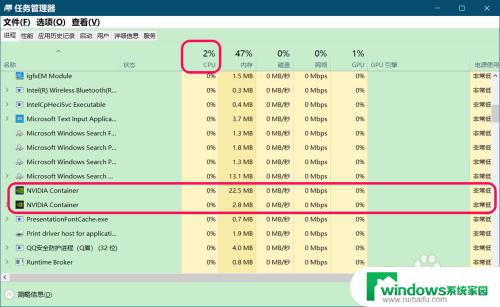 nvidia container怎么关闭 解决Win10 NVIDIA Container占用CPU过高问题的方法